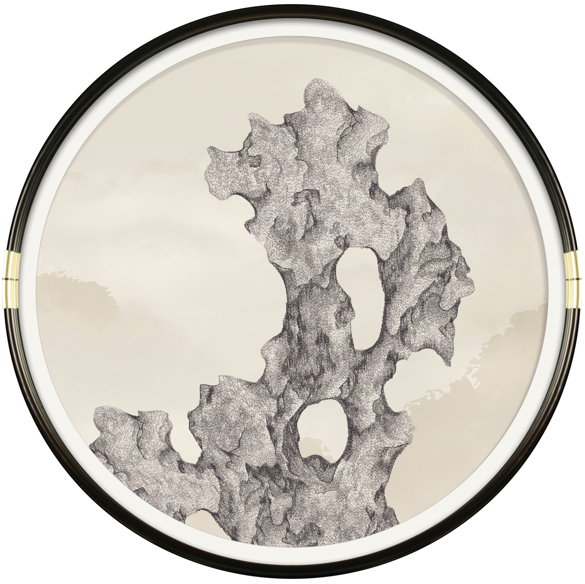Ink Landscape Embroidered Wall Art