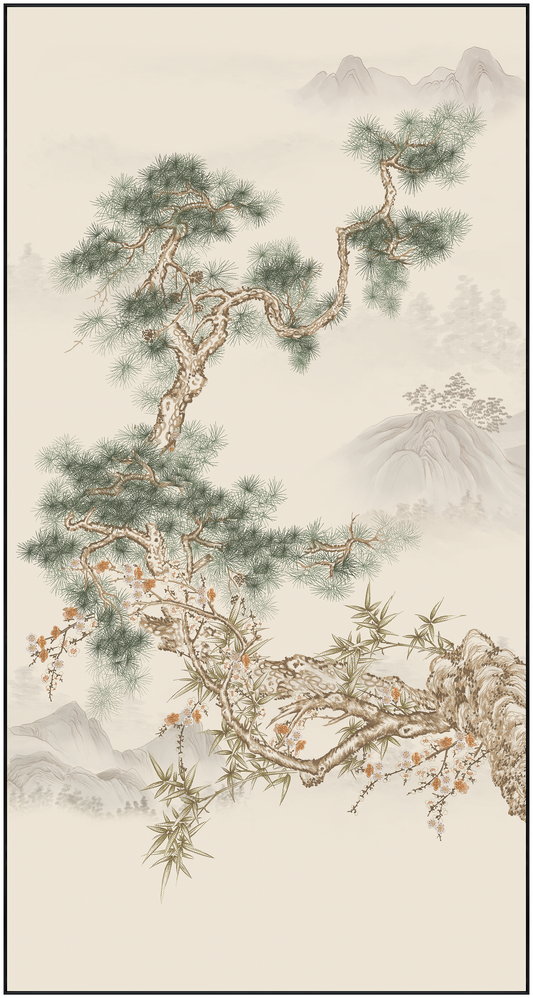 Ink Landscape Embroidered Wall Art